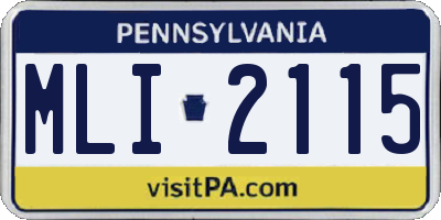 PA license plate MLI2115