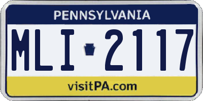 PA license plate MLI2117