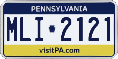 PA license plate MLI2121