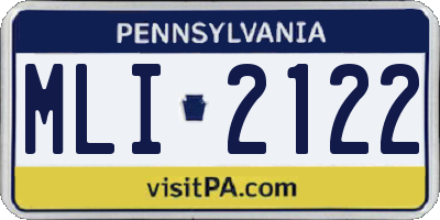 PA license plate MLI2122