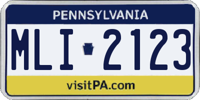 PA license plate MLI2123