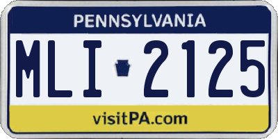 PA license plate MLI2125
