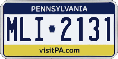 PA license plate MLI2131