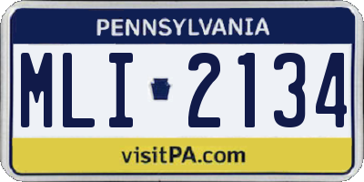 PA license plate MLI2134