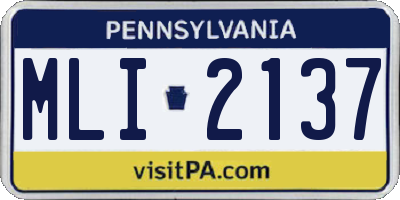 PA license plate MLI2137
