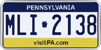 PA license plate MLI2138
