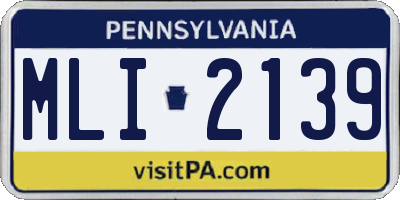 PA license plate MLI2139