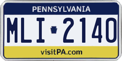 PA license plate MLI2140