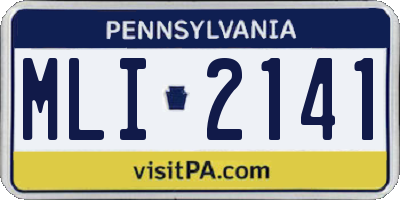 PA license plate MLI2141