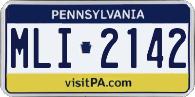 PA license plate MLI2142