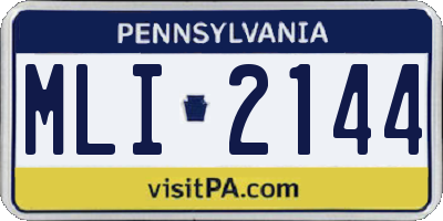 PA license plate MLI2144