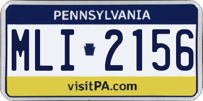 PA license plate MLI2156
