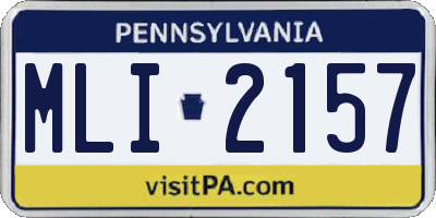 PA license plate MLI2157