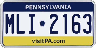 PA license plate MLI2163