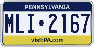 PA license plate MLI2167
