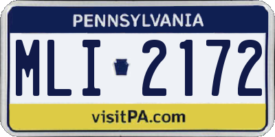 PA license plate MLI2172