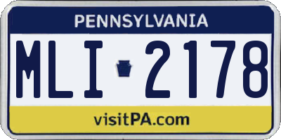 PA license plate MLI2178