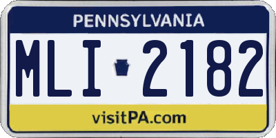 PA license plate MLI2182