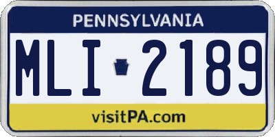 PA license plate MLI2189