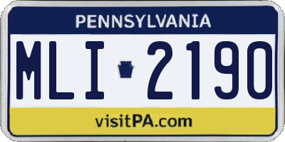 PA license plate MLI2190