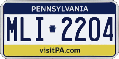 PA license plate MLI2204