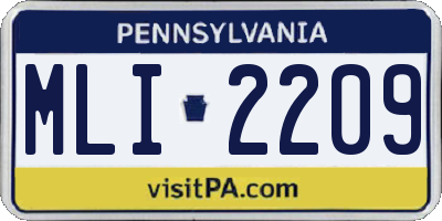PA license plate MLI2209