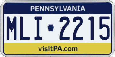 PA license plate MLI2215