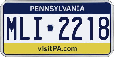 PA license plate MLI2218