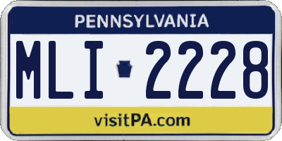 PA license plate MLI2228
