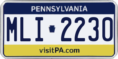 PA license plate MLI2230