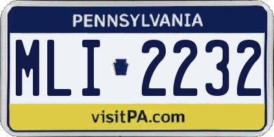 PA license plate MLI2232