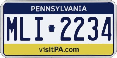 PA license plate MLI2234