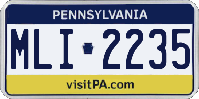 PA license plate MLI2235