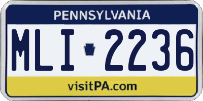 PA license plate MLI2236