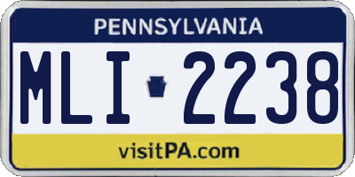 PA license plate MLI2238