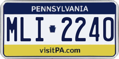 PA license plate MLI2240