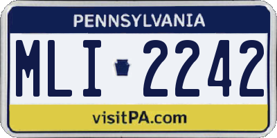 PA license plate MLI2242