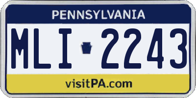 PA license plate MLI2243