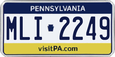PA license plate MLI2249