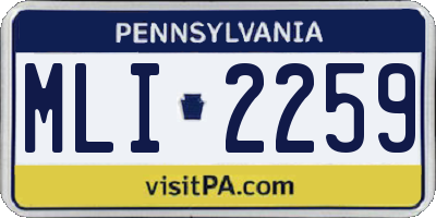 PA license plate MLI2259