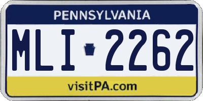 PA license plate MLI2262