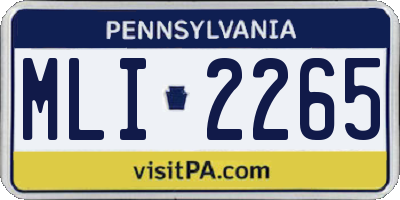 PA license plate MLI2265