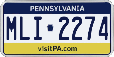PA license plate MLI2274