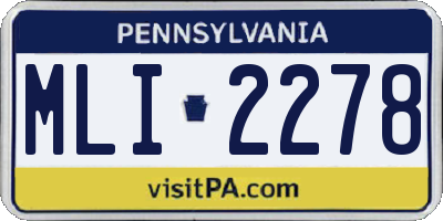 PA license plate MLI2278