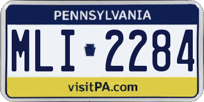 PA license plate MLI2284
