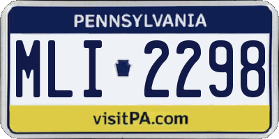 PA license plate MLI2298