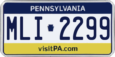 PA license plate MLI2299