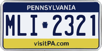 PA license plate MLI2321
