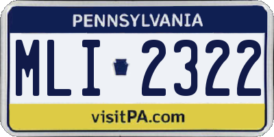 PA license plate MLI2322