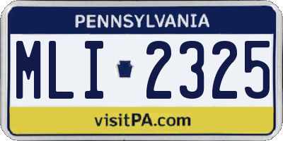 PA license plate MLI2325
